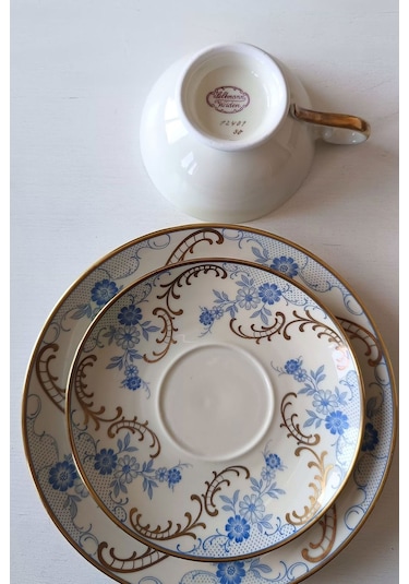 12401 Vintage Çay Fincanı Seti 3 Parça Mavi