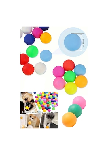 Renkli Kedi Plastik 4 Cm Oyun Topları 20 Adet