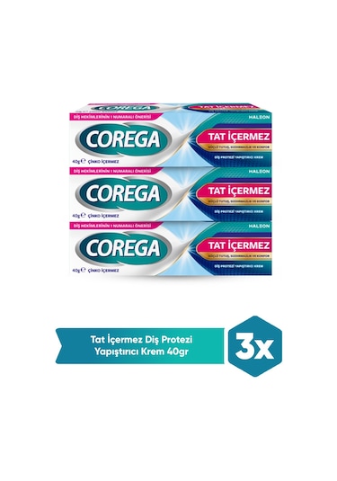 Corega Tat İçermez Yapıştırıcı Krem 3 x 40 G