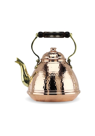 Tekli Dövmeli Ihlamur Bakır Çaydanlık 3 Lt Bakır