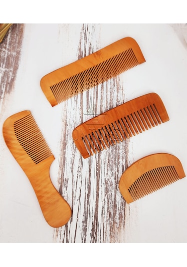 Doğal Ağaç Ahşap Tarak Seti 4'lü Set