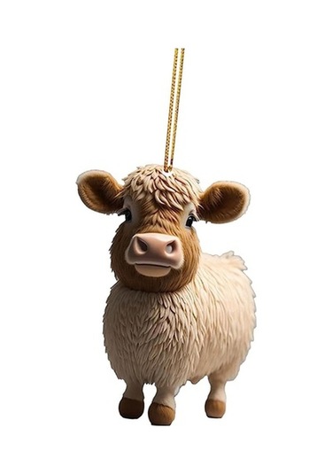 Lijinxu İnek Yılbaşı Ağacı Süslemeleri Ev Fotoğraf Sahne Oturma Odası İnek Araba Kolye Tarzı J