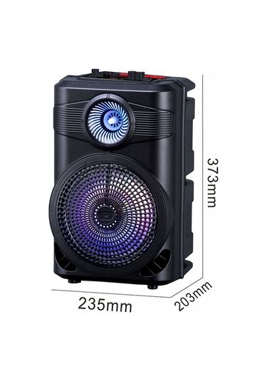 Teknodur Gd-904 Dijital Led Göstergeli Fm Radyolu Mikrofonlu Rgb Tws 8 İnç Stereo Bas