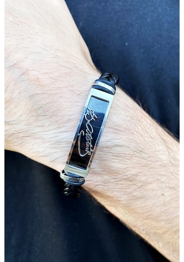 Atatürk İmzalı Deri Kordonlu Çelik Bileklik scb23 Çok Renkli