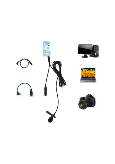 Kilifone - Canlı Yayın Yaka Mikrofon Dc-c5 - Siyah - T13283