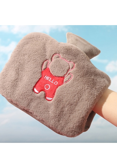 1500ML Karikatür Ayı Doldurulabilir Sıcak Su Torbası Kahverengi