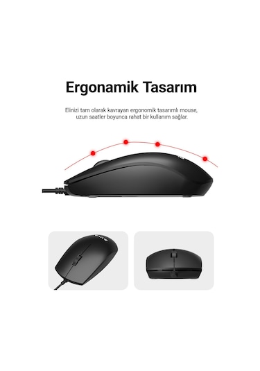 Aula AC101 Kablolu Türkçe Q Klavye Ve 1200 Dpı Optik Mouse Seti