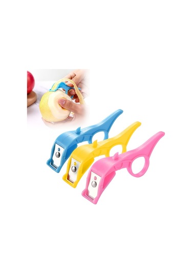 Cbtx Paslanmaz Çelik Bıçak Plastik Saplı Yaratıcı Soyucu Dönen Stil Meyve Bıçağı Rastgele Renk Teslimatı