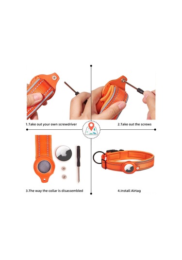 Geeroyoo Yeni Model Hayvan Takip Tasması: Airtag Uyumlu Köpek İzleme Kolyesi, Kayıp Önleyici, Siyah Renk, Boyut S Siyah