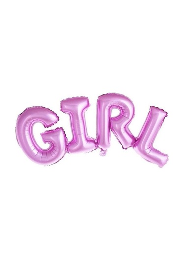 Folyo Balon Girl Yazısı Pembe Çok Renkli