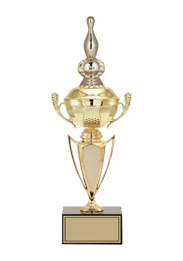 Odak Kupa - Figürlü Kupalar - Bowling / Labut Figürlü Kupalar Fg-068 C - 38 Cm Altın - Beyaz