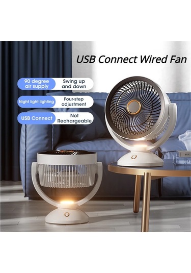 Jialan Usb Hava Sirkülasyonu Elektrikli Fan Şarj Edilebilir Masa