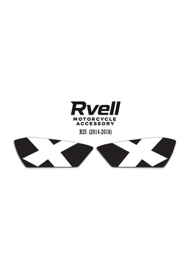 Rvell Yamaha R25 2014-2018 Uyumlu Far Sticker X Beyaz 1.Resim