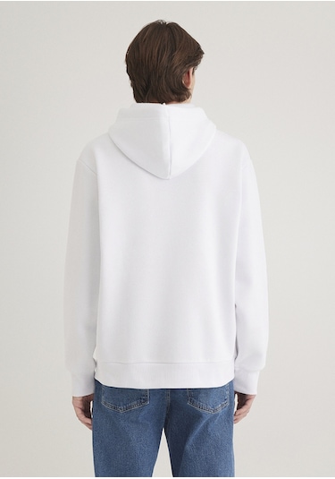 Mavi - Miav Baskılı Kapüşonlu Sweatshirt 0s10122-620 Beyaz