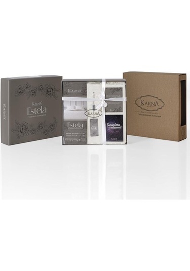 Yatak Örtüsü Seti Jakarlı Estela Krem