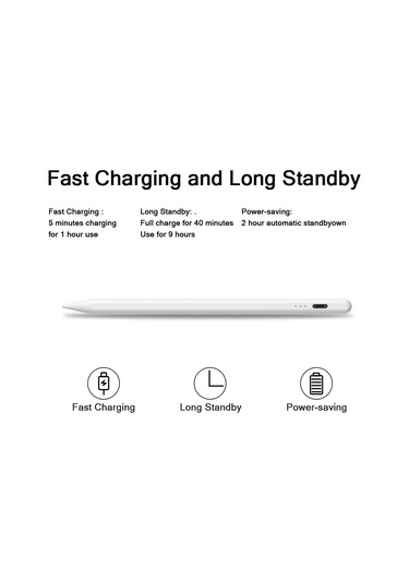 Xindoker Hızlı Şarjlı Çoklu Dokunmatik Kalem - İos/android Uyumlu, 10 Saat Kullanım, Manyetik Tutucu, Gerçek Zamanlı Pil Göstergeli