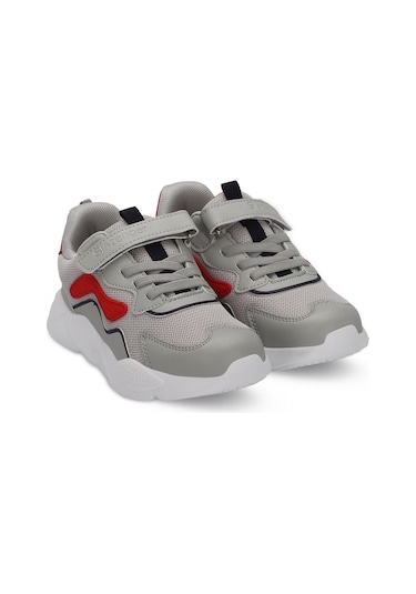 Slazenger PESO I Çocuk Cırt Cırtlı Gri Sneaker