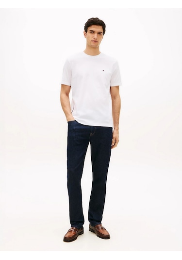 Tommy Hilfiger Mw0mw42393ybr Global Stripe Erkek Tişört Beyaz