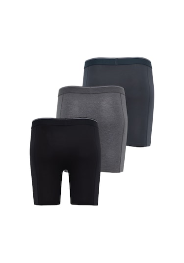 Blackspade Erkek Boxer 3'lü Paket Tender Cotton 9683 Antrasit Melanj - Siyah