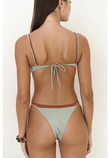 Mai Collection Mai Studios Co. Dharma Renk Bloklu Yeşil Bikini Üstü Yeşil