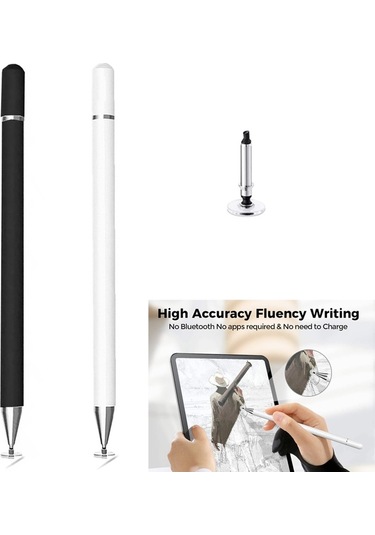 At-29 Yüksek Hassasiyetli Tek Kullanımlık Manyetik Emiş Pasif Kapasitif Kalem Cep Telefonu 1 Kalem Kafalı Dokunmatik Kalem Siyah