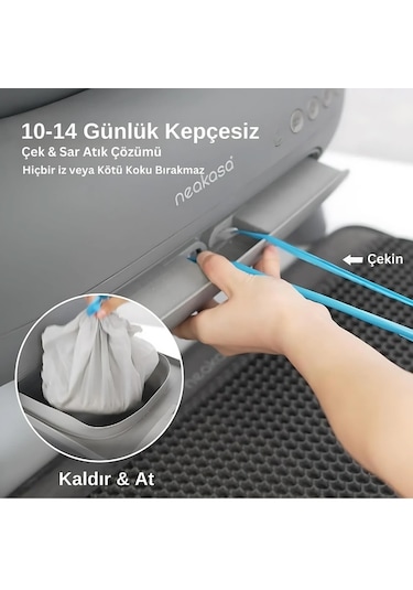 Justie Pet Neakasa Üstü Açık Akıllı Otomatik Kedi Tuvaleti App Kontrol