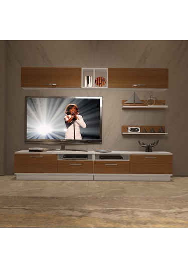 Decoraktiv Trendstyle 5220 Mdf Tv Ünitesi Tv Sehpası Beyaz - Ceviz