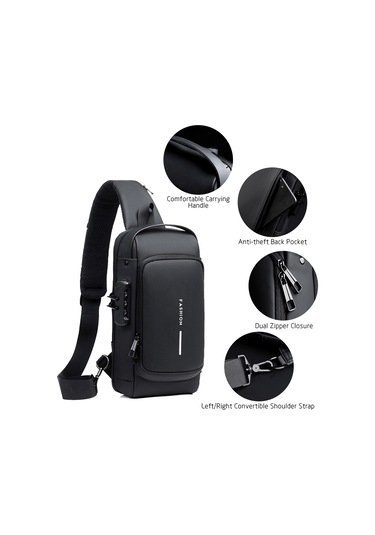 Maiyame "erkek Bisiklet Çantası - Usb Şarj Portlu, Kilitli Fermuarlı, Çok Amaçlı Sırt Çantası" Siyah - Kahverengi