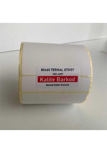 Kalite Barkod 80X60 MM Termal Etiket 10 Rulo