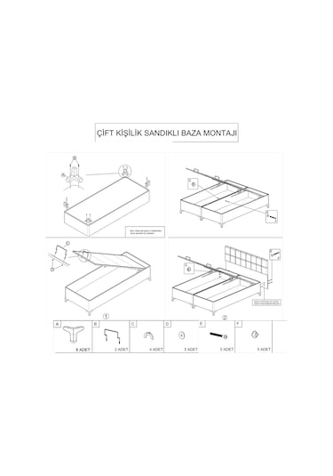 Setaymobilya Baza, Duke Lux Çift Kişilik Lacivert Baza + Başlık + Deluxe Yatak