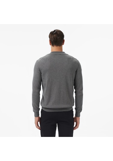 Nautica Erkek Gri Classic Fit Kazak Düz S57104t Gri