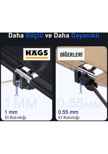 Haegs Ultralight Katlanır Kamp Masası, Piknik, Bbq, Balıkçılık, Avcılık, Plaj İçin Masa Orta Siyah