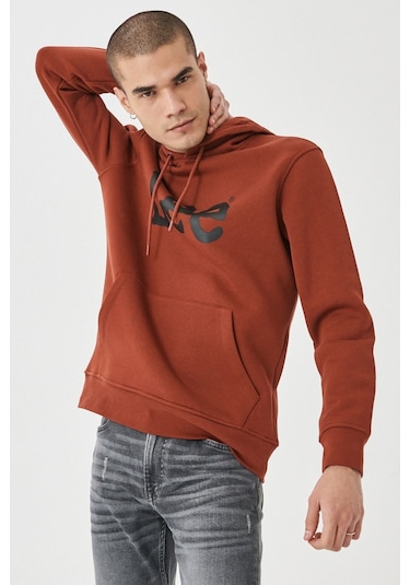 Lee Regular Fit Normal Kesim %100 Pamuk Kapüşonlu Sweatshirt L212021810 Taba