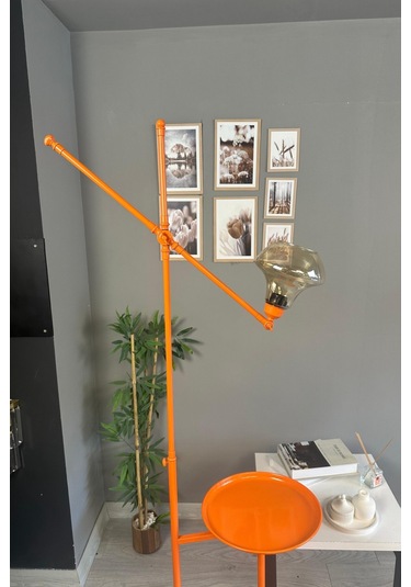 Melk Turuncu Gövde Bal Rengi Cam Lambader Tepsili Makas Gövde Lambader Modern Oturma Odası Natural