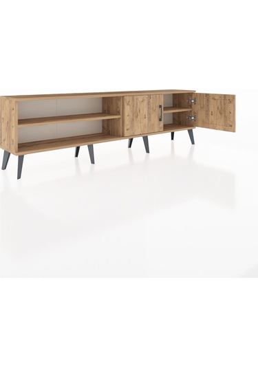 Arges Tv Ünitesi 2 Raflı 2 Kapaklı 176x30x51 Çam-çam/çam Atlas Çam/atlas Çam