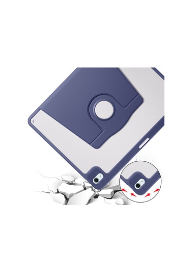 İpad Air Uyumlu 11inç M2 2024 Kılıf Termik Kalem Bölmeli Dönebilen Standlı Kılıf Air 4./5.nesil Uyumlu