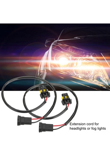Kosona H11 Dişi - 9006/hb4/9012/9006xs Erkek 2 Adet Şerit, Pre-siyah, Plug And Play, Yüksek Verimli Bakır Tel, Sis Farı Uzatma Kablosu