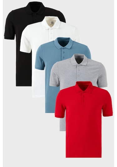 Buratti Erkek T Shirt 5902127s5 Siyah-beyaz-kırmızı-gri Melanj-mavi Beyaz - Kırmızı - Siyah