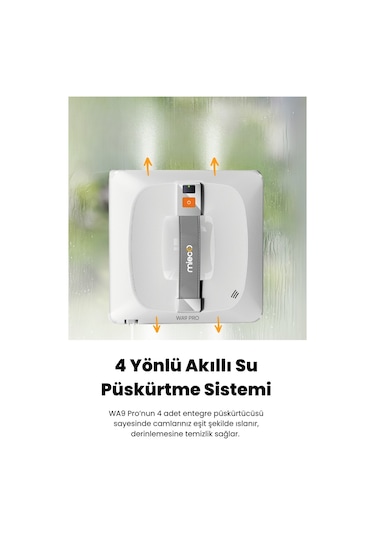 Mieco WA9 Pro Çift Yönlü Su Püskürtmeli Cam Temizleme Robotu (Kumandalı)
