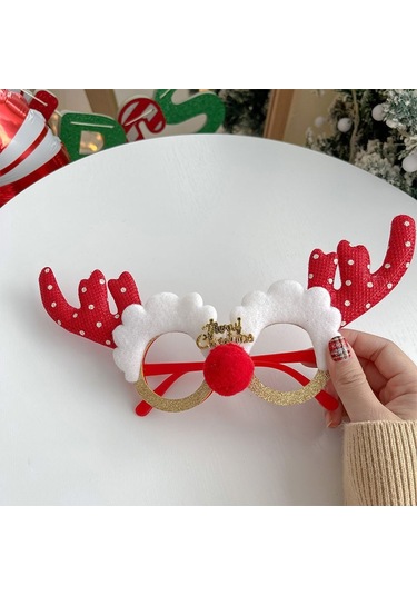 Noel Gözlük Çerçevesi, Noel Parti Malzemeleri, Noel Süsleri, Hediyeler, Küçük Hediyeler, Sevimli Noel Gözlükleri 1 Kırmızı Burun