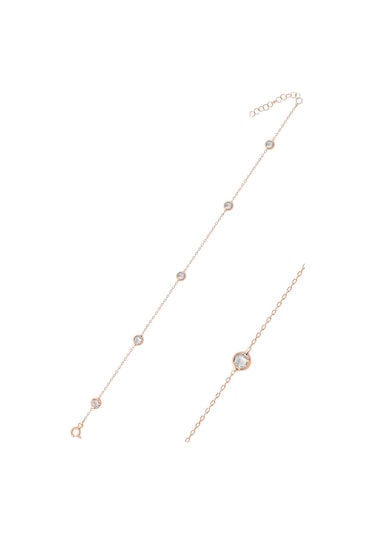 Gümüş Rose Sıra Taşlı Halhal N11.207