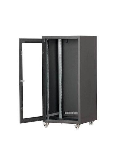 Setrack 19" 42U 600x800 Camlı Tekerlekli Rack Kabinet