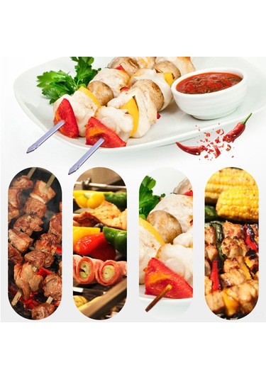 Teltree 6'lı Paslanmaz Çelik Izgara Şarapları, Ahşap Kolu, Isıya Dayanıklı, Gıda Tutucu, Kamp/parti İçin Mkc52t Seti