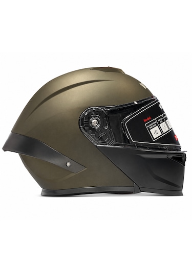 Ws-202 Güneş Vizörlü Çene Açılır Kask Siyah/kırmızı, Siyah Kırmızı - Siyah