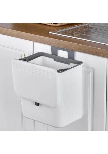 Çöp Kovası Asılabilir Çift Yön Kapaklı Tp727 Beyaz