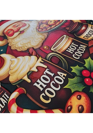 Noel Baba Kapı Ve Duvar Süsü Sıcak Çikolata 30x30