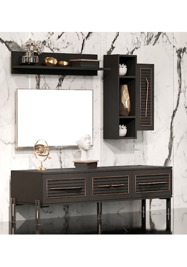Tocco-platin Modern Kitaplıklı Tv Ünitesi