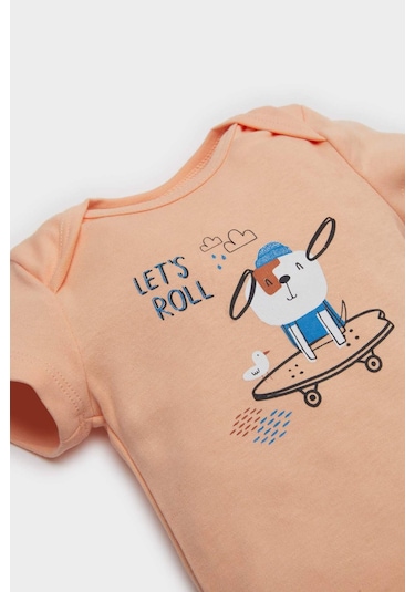 Defacto Erkek Bebek Yenidoğan Bisiklet Yaka Baskılı Ribana Kısa Kollu Çıtçıtlı Body E8230a525smog290 Turuncu Defacto Erkek Bebek Yenidoğan Bisiklet Yaka Baskılı Ribana Kısa Kollu Çıtçıtlı Body E8230a525smog290 Turuncu