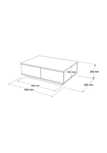 Aven Orta Sehpa 60x90cm 2 Kapaklı Çam-antrasit Ave14-aa Antrasit