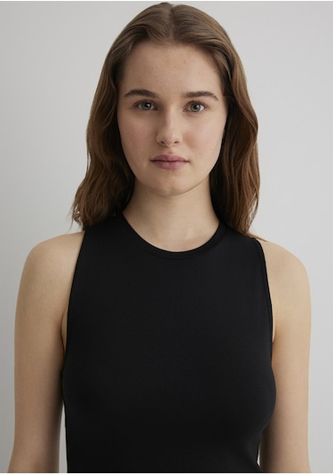 Mavi - Siyah Crop Top 1610786-900 Siyah -556298526-